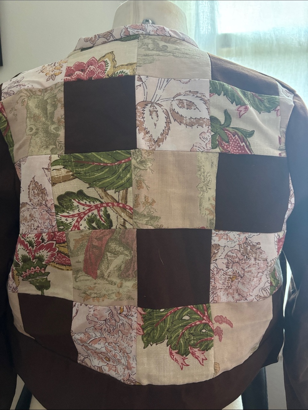 Women’s Brown Cropped Zip-Front Jacket handmade